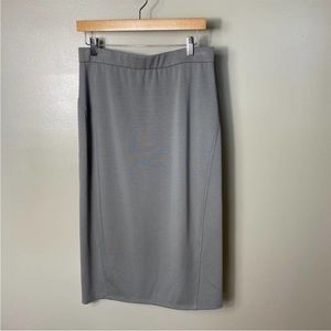 Womens Eileen Fisher Ponte Knit Stretch Pencil Straight Skirt Elastic Gray Small